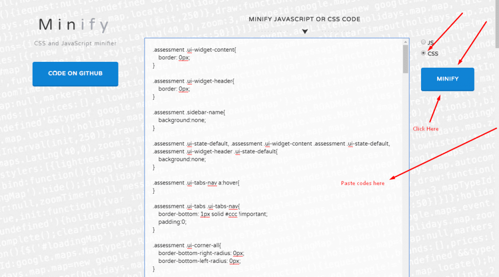 MINIFY CSS AND JS FILES