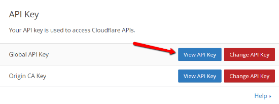 API key CloudFlare