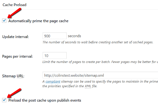 Configure Page Cache Cache Preload How To Configure W3 Total Cache