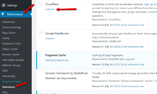 Configure W3 Total Cache CloudFlare Extension 