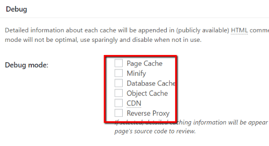 Debug How To Configure W3 Total Cache 