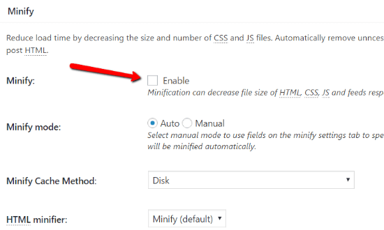 Minify How To Configure W3 Total Cache