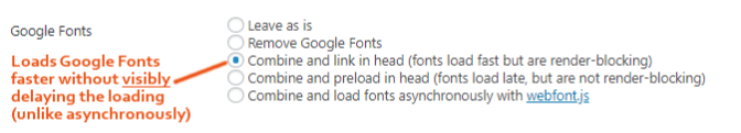 google fonts autoptimize